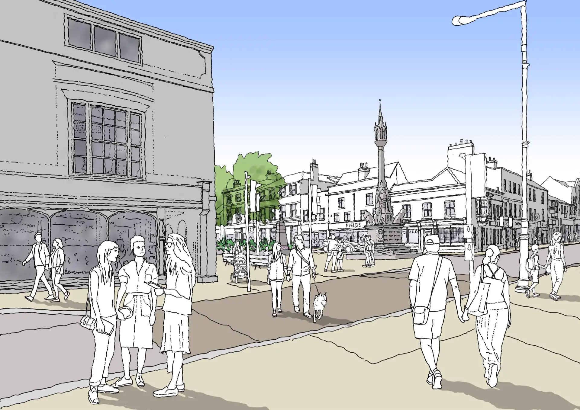 Artist's impression of Junction of High Street and St James Street