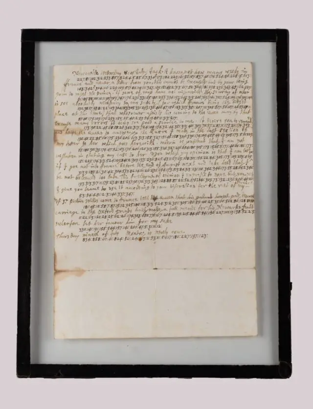 Coded letter written by Charles I  © The Ashburnham Heritage Trust