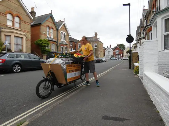 E cargo bikes being used to deliver to residential properties
