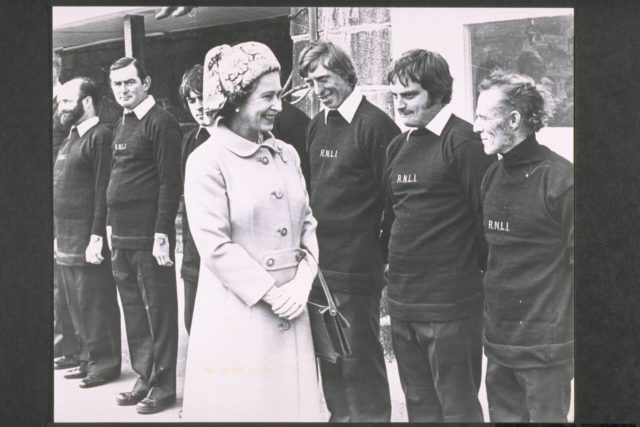 Her Majesty The Queen meeting St Peter Port Lifeboat crew