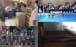 Montage showing wheelchairs, hospice bed, hospital and swimming pool