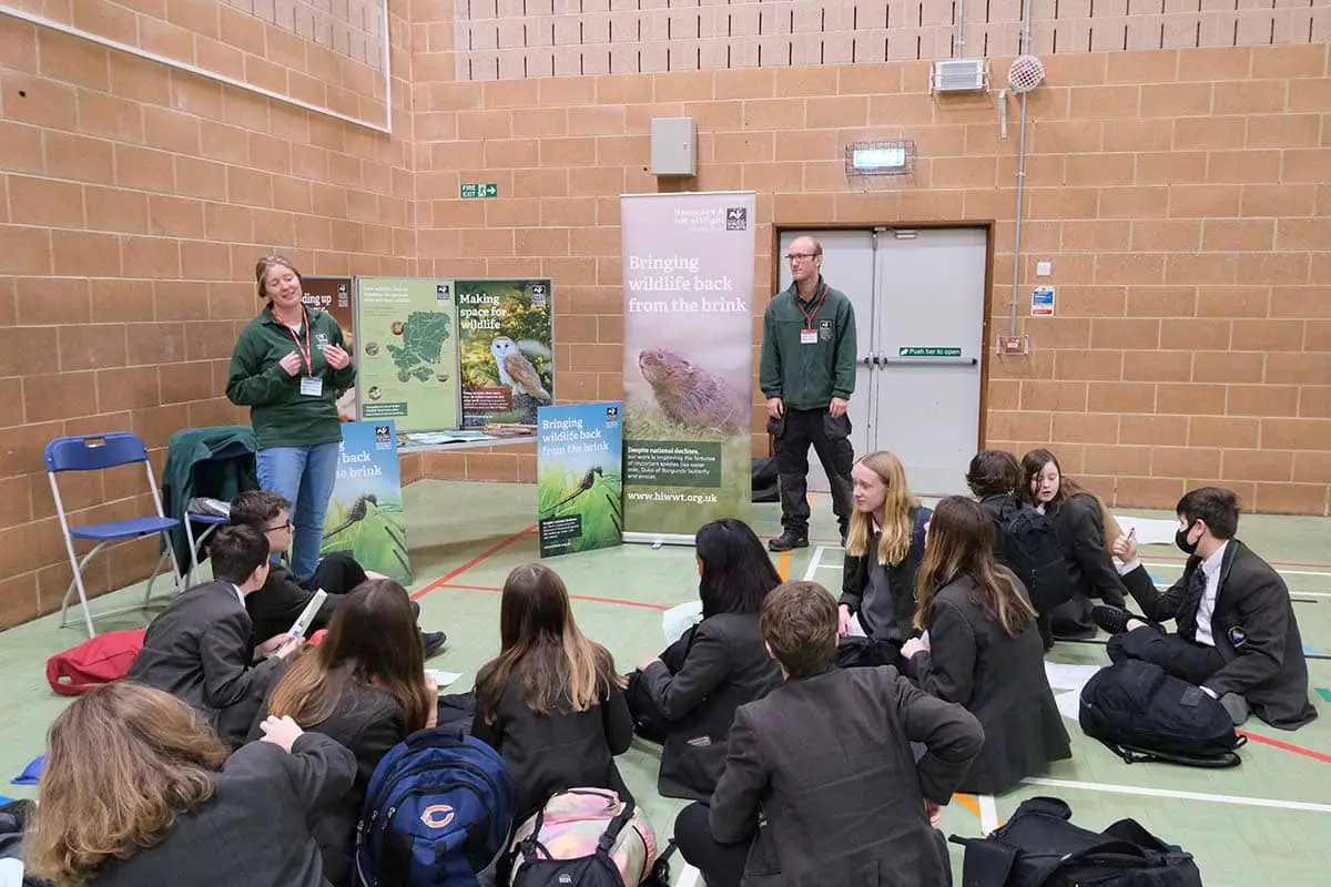 Students learning more about a career in wildlife protection