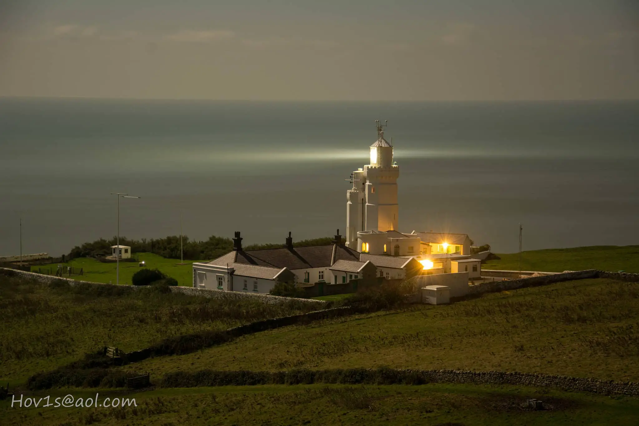 St Catherine's lighthouse rotating beam of light in 2014