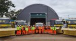 Island Roads winter maintenance staff outside their depot