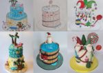 Montage of children's designs and cakes