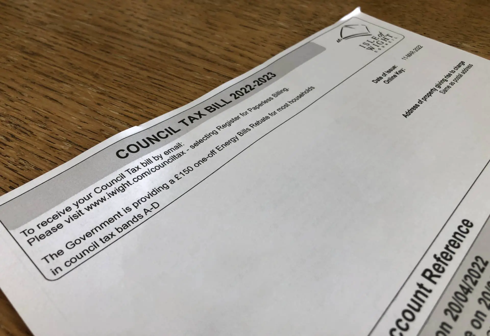 A Council Tax Bill for 2022