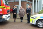Deputy Chief Fire Officer Shantha Dickinson, Police and Crime Commissioner Donna Jones, and Chief Constable Olivia Pinkney
