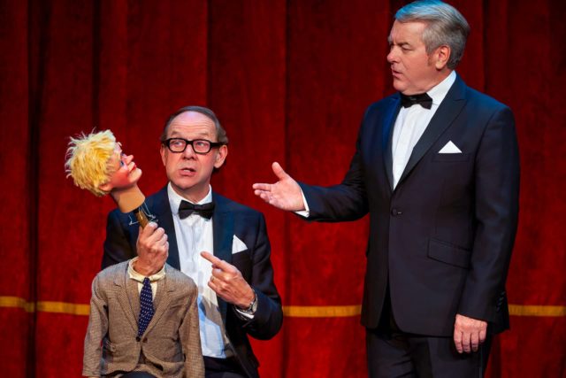 Ian and Jonty as 'Eric and Ern' on stage