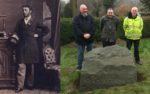 Montage of Capt Francis Lowther and the new stone
