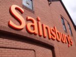 Sainsburys sign on side of building