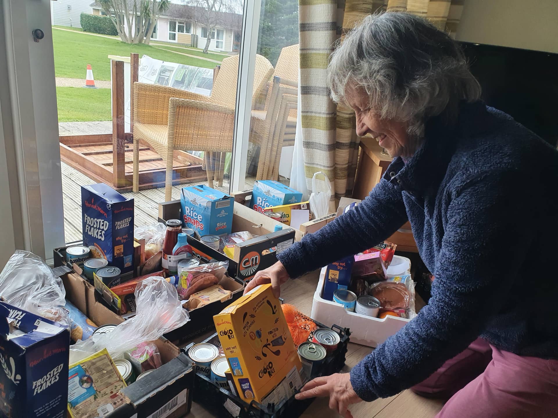 West Wight Timebank food parcels being made up