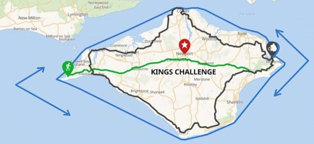Emily King's paddle boarding, run and cycle route