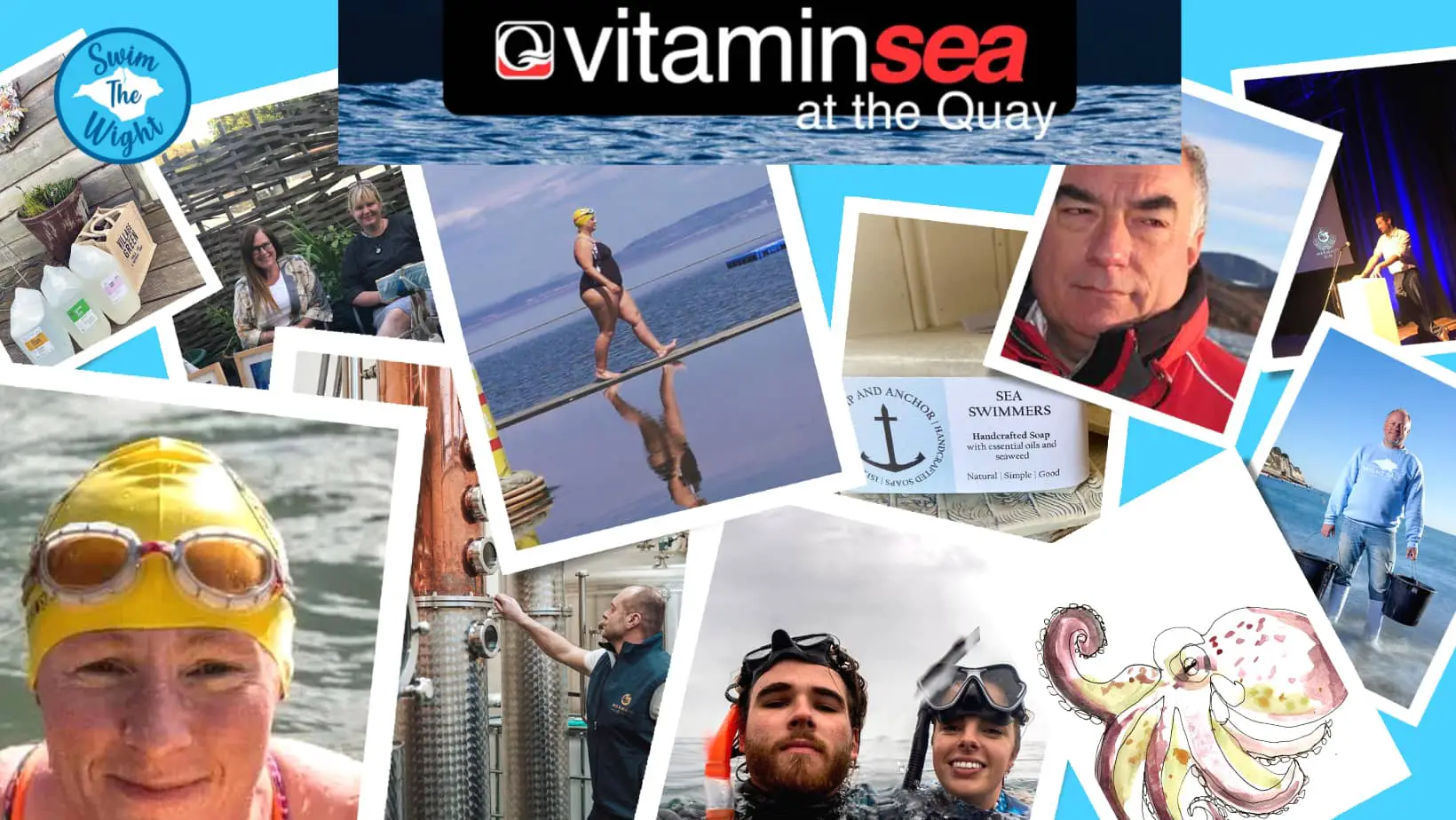 Vitamin Sea at the Quay poster with photos of sea swimmers