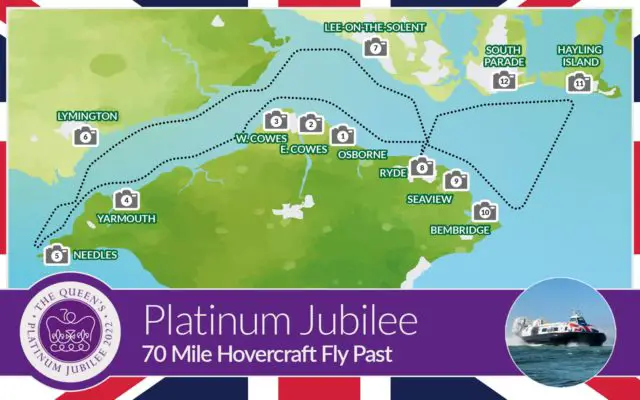 Location and Approximate Timing for Hovertravel Jubilee Map