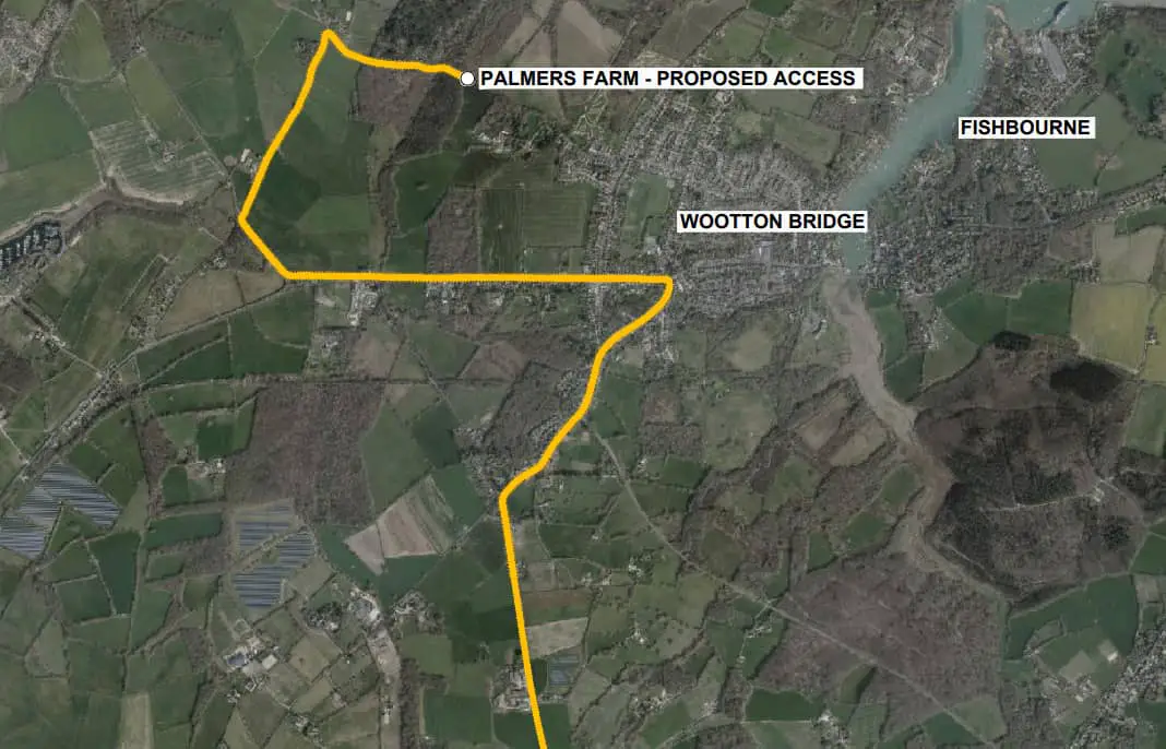 Lorry route for new gravel extraction plant in Wootton