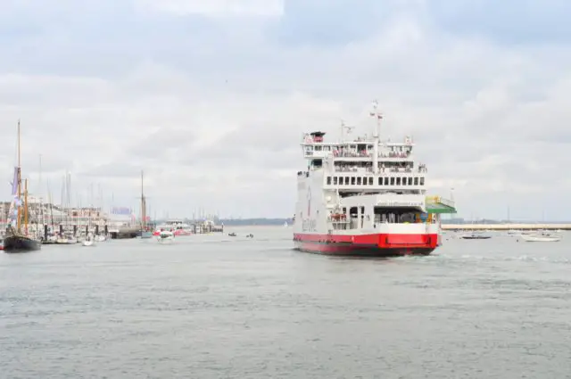 Red Funnel ferry leaving East Cowes