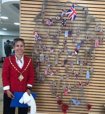 Cllr Claire Crichison with display