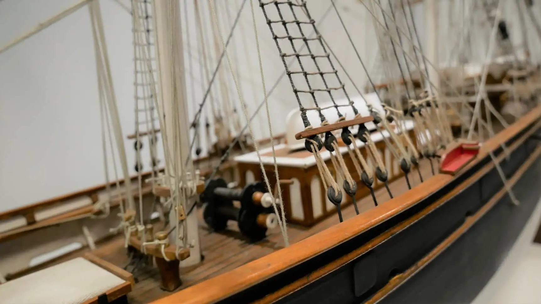 Close up of model boat at the Classic boat museum