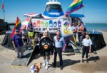 Crew from Hovertravel and Isle of Wight Pride fronted by Fanny Quivers and Pat Sowerbutts, Commercial Manager at Hovertravel