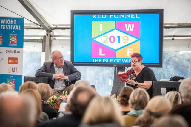 Jo Brand reading at the Isle of Wight Literary Festival
