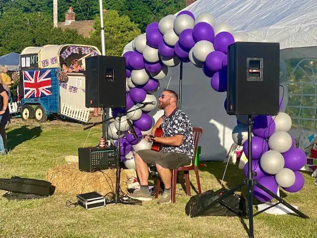 Sean Goodfield entertained villagers at the Niton Queen's Platinum Jubilee Fair