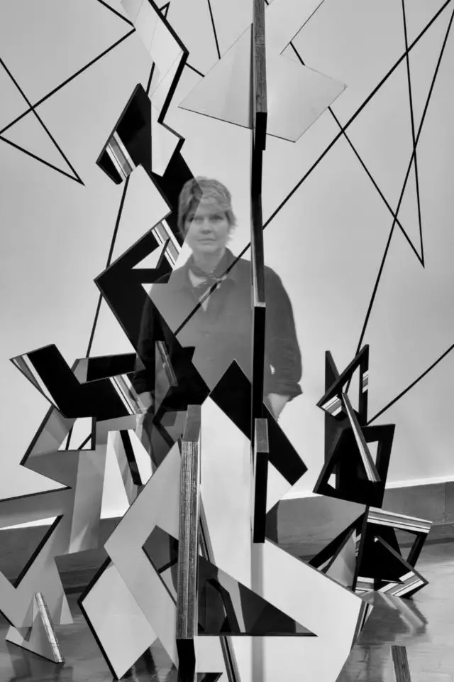 Lisa Traxler with Installation at Soton City Art Gallery by Joe Low