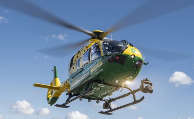 Hampshire and Isle of Wight Air Ambulance in the sky