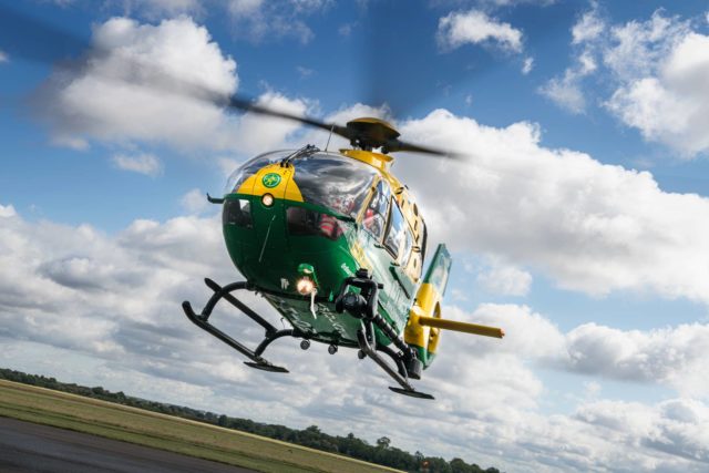 Hampshire and Isle of Wight Air Ambulance taking off