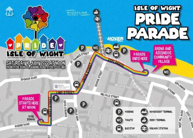 IW Pride 2022 Parade Map
