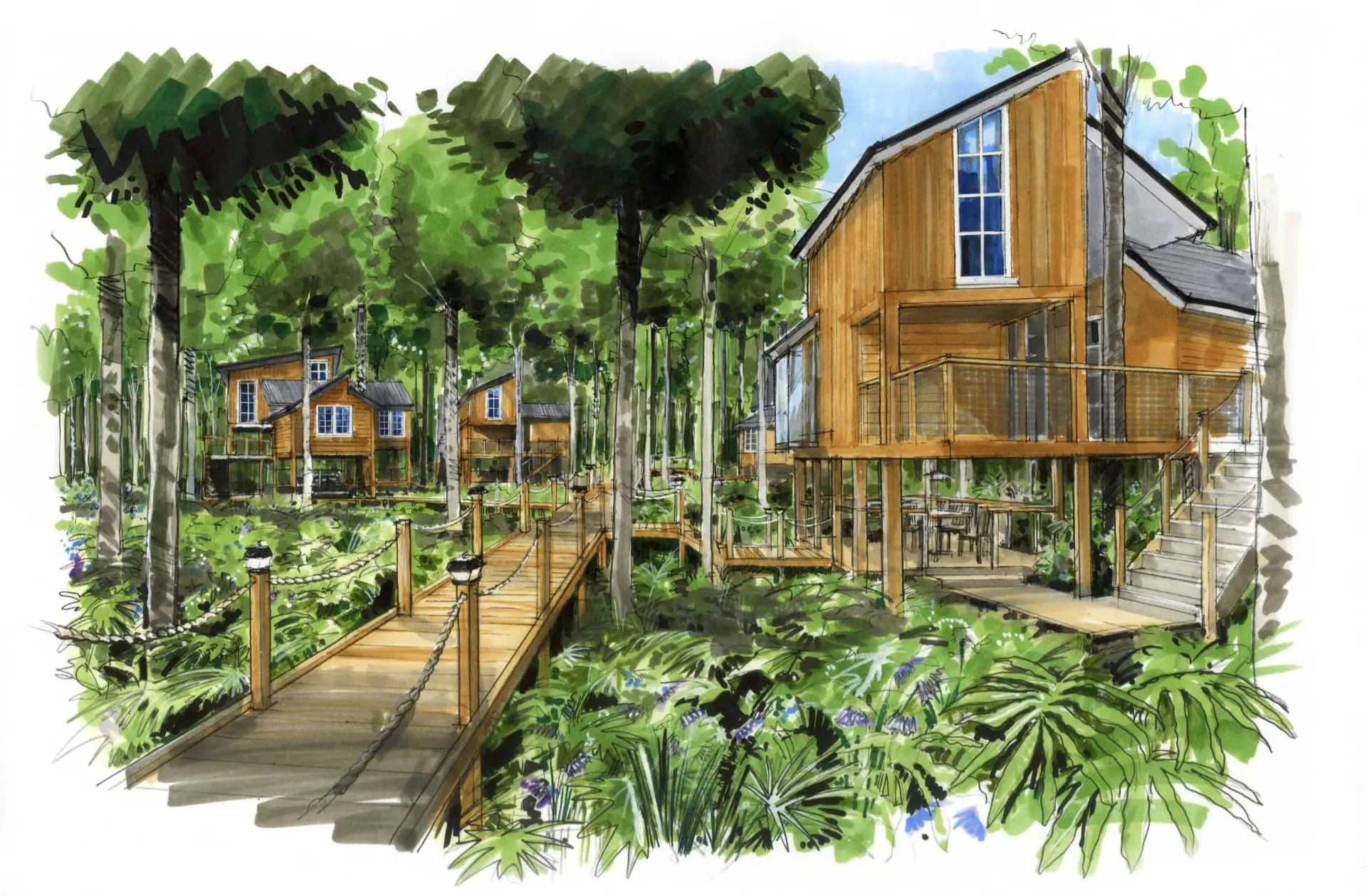Artist's impression of Lucketts Farm eco resort