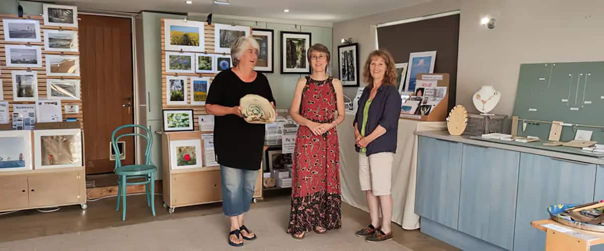 The three artists at Beachside Studio