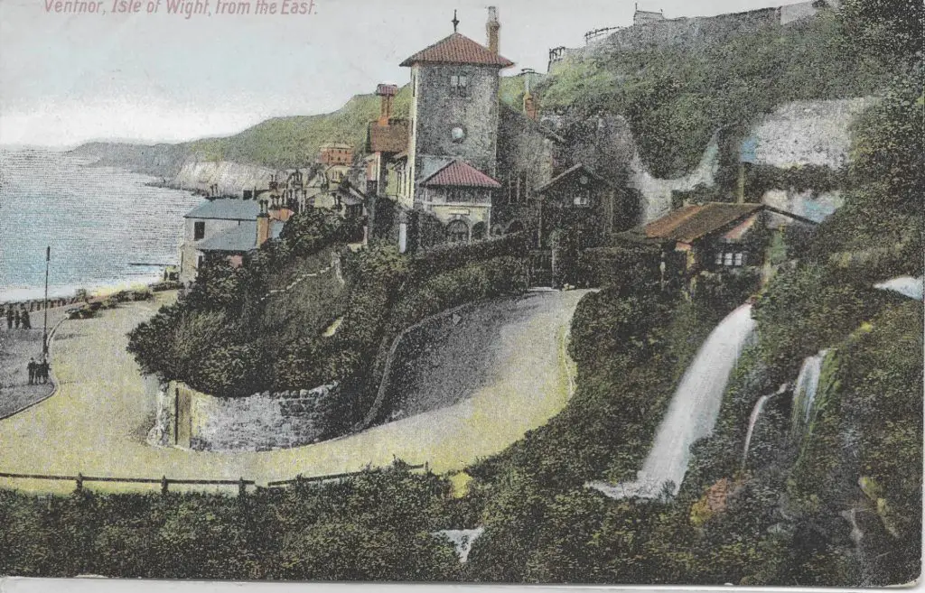 Historical postcard of St Augustine Villa on Ventnor Cascade
