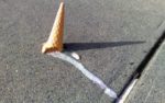 melted ice cream on tarmac
