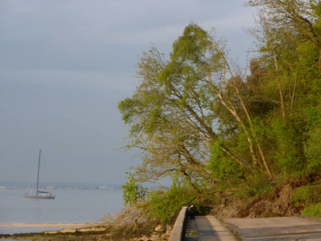 East Cowes esplanade landslip in 2014