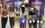 Montage of pupils receiving their GCSE results at CTK
