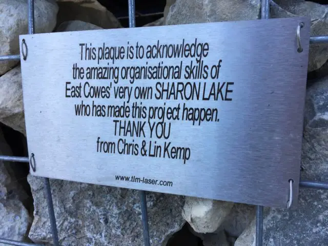 Plaque dedicated to Sharon Lake, in recognition of her hard work