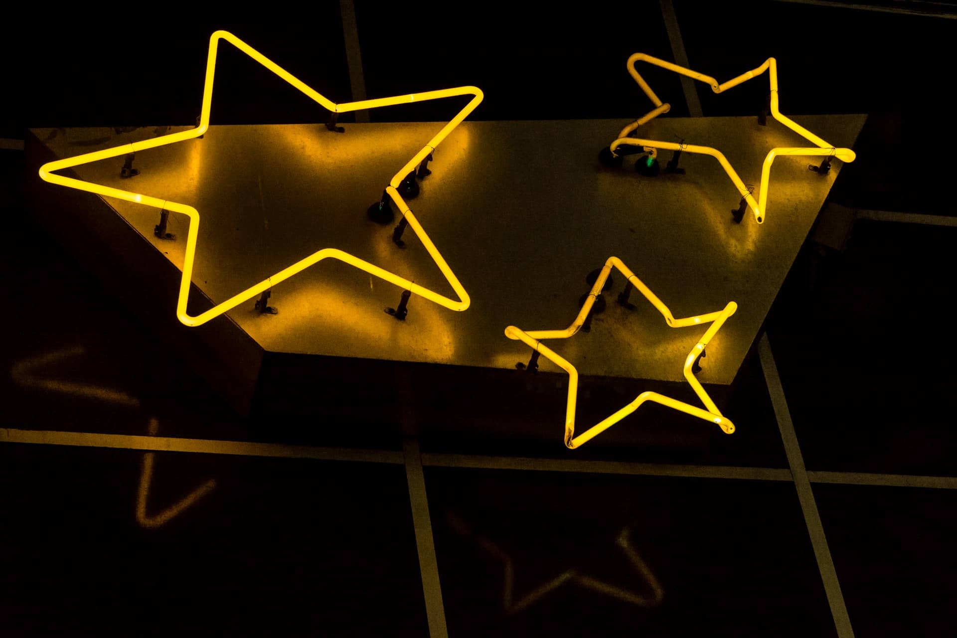 Neon gold stars