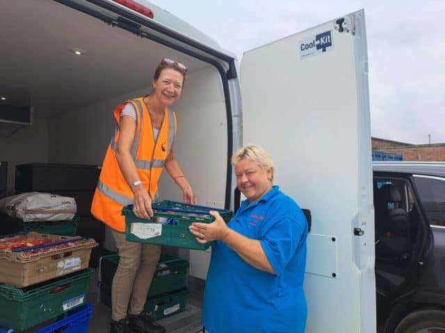 Jane Owen, FareShare community coordinator, with Jane Allchorn, manager for Community Spirited Community Pantry