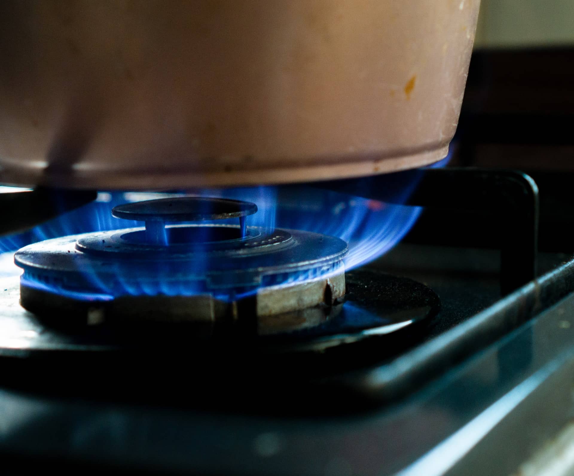 Pan on gas cooker