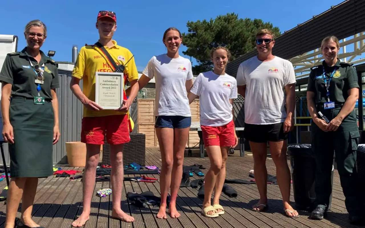 Ryde Beach Lifeguards receiving the Ambulance Award