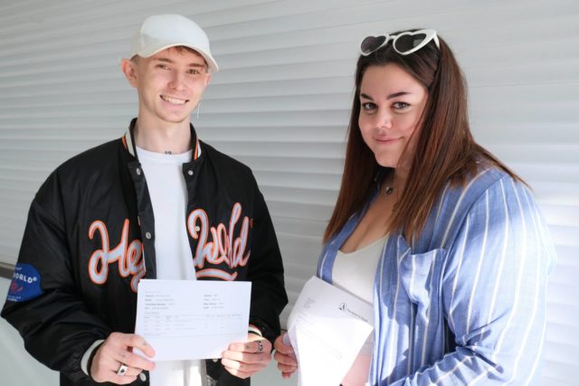 Pupils from Island VI Form on results day