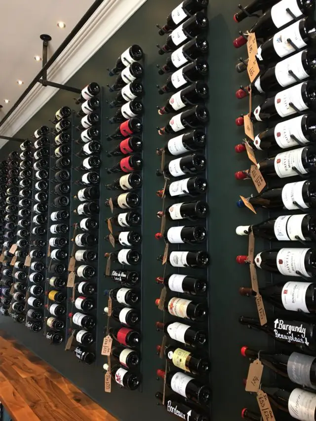 The impressive wine cellar with more than 300 bottles
