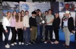 Crew of Jolie Brise receiving the Aurora Trophy for First Place Overall -