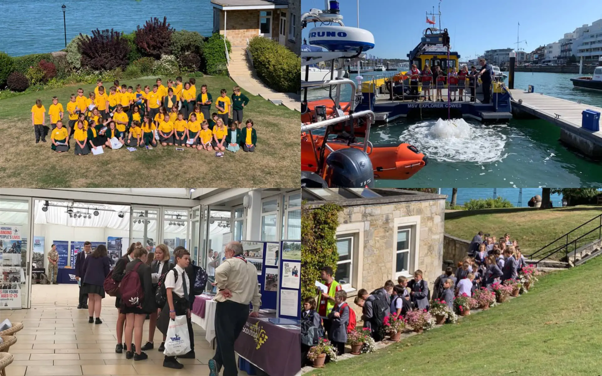 Photos from previous events showing school children at the Yacht Squadron