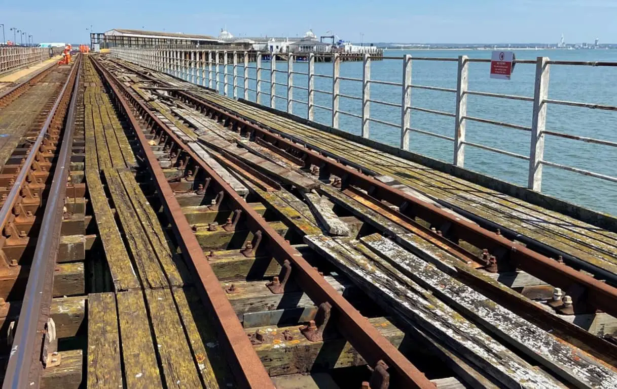 Railway tracks on Ryde Pier