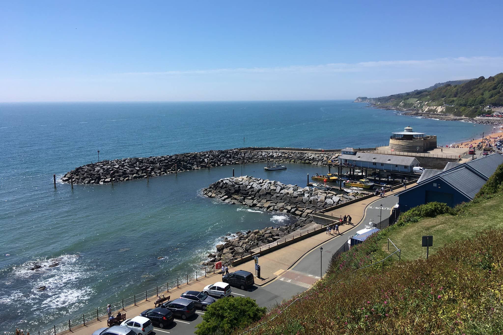 View of ventnor harbour haven from the cliff