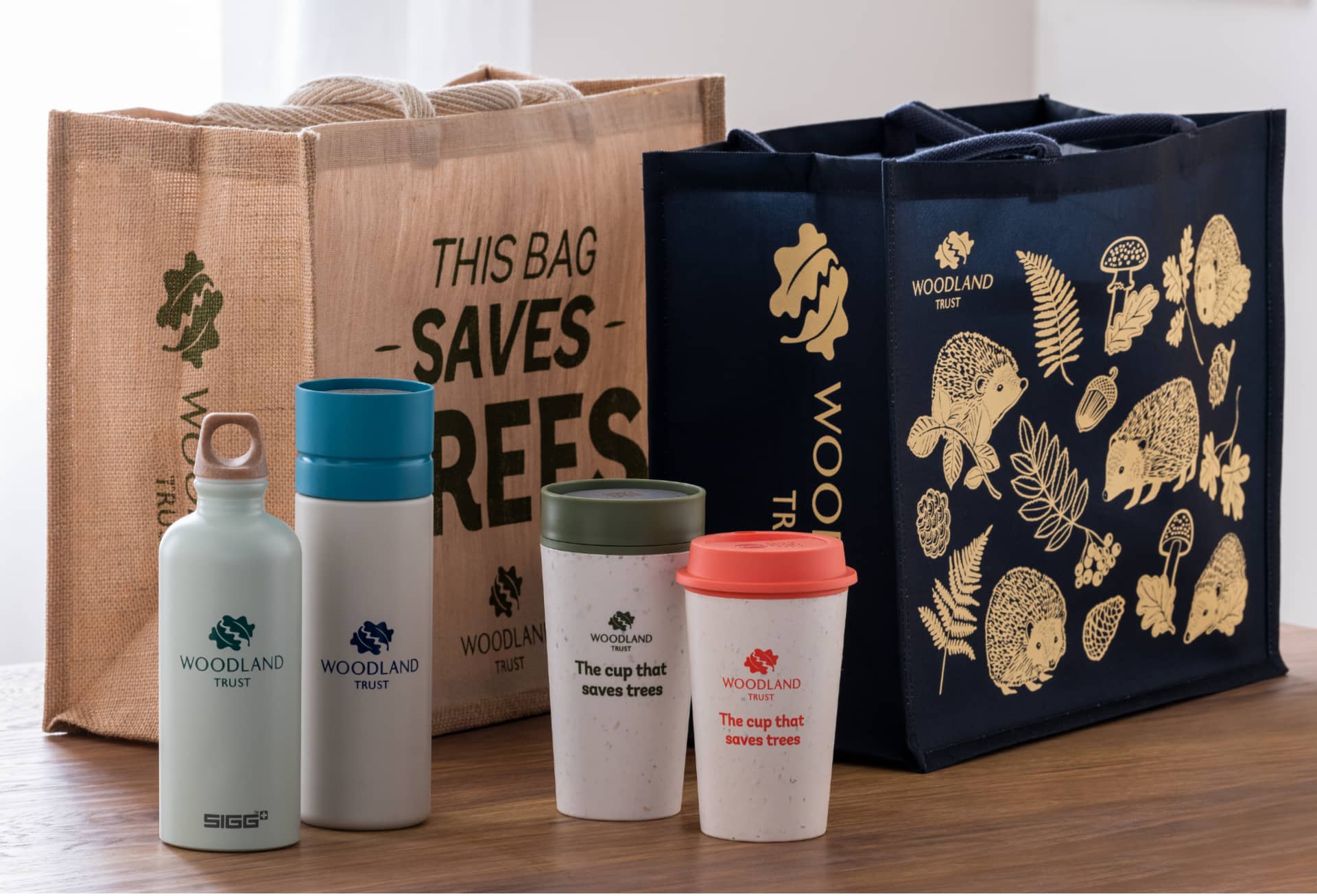Woodland Trust Shopping bags and bottles