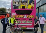 Councillor Phil Jordan, Peter Dyer (CycleWight), Cat James (Isle of Wight Council), Simon Moye (Southern Vectis)
