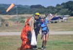 Laura Roberts after the sky dive with her tandem buddy