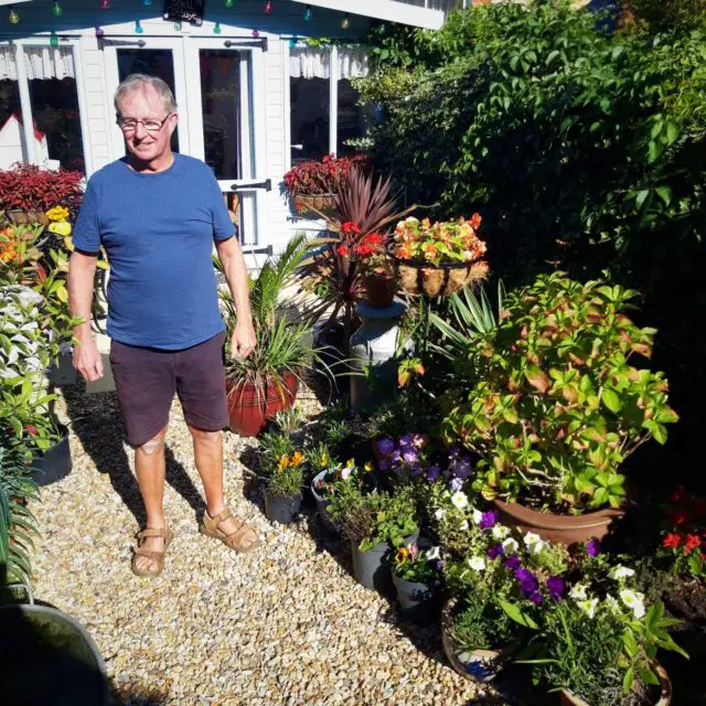 Pete in his garden